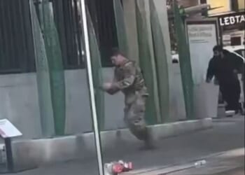 The unidentified soldier let off five rounds immediately after Lakanwal, 29, is said to have ambushed Andrew Wolfe, 24, and Sarah Backstrom, 20