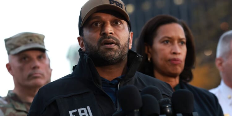FBI Director Kash Patel, joined by D.C. Mayor Muriel Bowser, speaks to the media following the shooting of two National Guard soldiers on Nov. 26, 2025, in Washington, D.C.