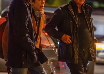 Pierce with Christopher and Dylan leaving a London restaurant in September