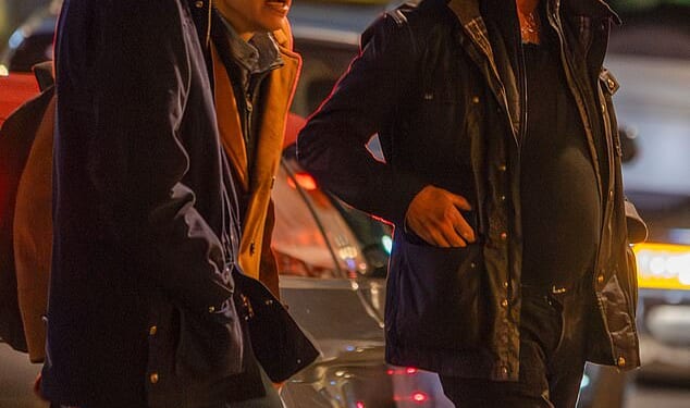 Pierce with Christopher and Dylan leaving a London restaurant in September