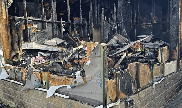 Mike Chesworth bravely spoke out on a documentary endless struggles of life at Wyre Country Park in Lancashire. Then his lodge, pictured, was then burned to the ground