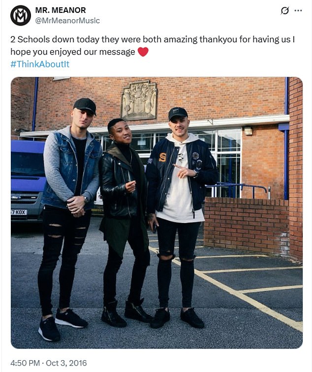 Social media posts from the time document how the boyband performed to pupils in towns and cities such as Sheffield, Manchester, and Runcorn