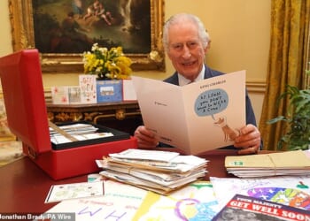 King Charles reads cards and messages sent by well-wishers following his cancer diagnosis