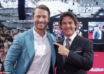 Glen Powell was being hailed as Hollywood¿s next Tom Cruise - but his latest action thriller Running Man has hit a brutal box office snag; (Powell and cruise in 2022)