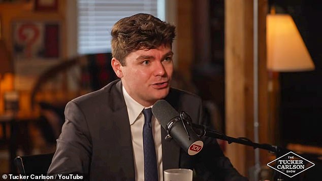 Self-proclaimed white nationalist pundit Nick Fuentes speaking on The Tucker Carlson Show