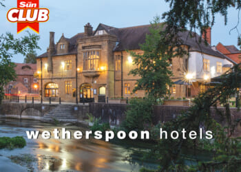 How to win a Wetherspoon Hotel stay plus a £125 voucher for just £1.99 with Sun Club