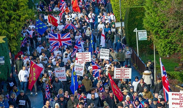 Furious residents have taken to the streets once again in a major backlash against government plans to move hundreds of lone male asylum seekers into an army training camp on the edge of Crowborough, East Sussex