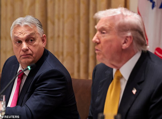 'A miracle can happen,' Hungary's Prime Minister Victor Orbán (left) responded when asked by President Donald Trump (right) Friday in the Cabinet Room if he believed that Ukraine cannot win the war