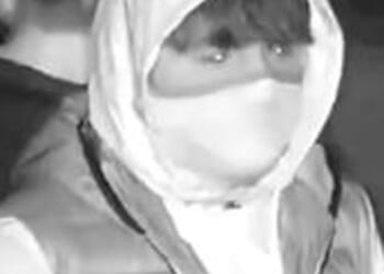 CCTV footage shows the masked youth wanted by police after boy, 4, hit by firework