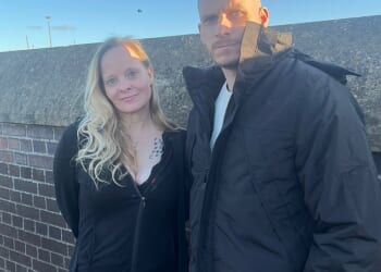 Dayna Arnold, 48, boarded the train with partner, site manager Andy Gray, 37, before the incident began minutes later