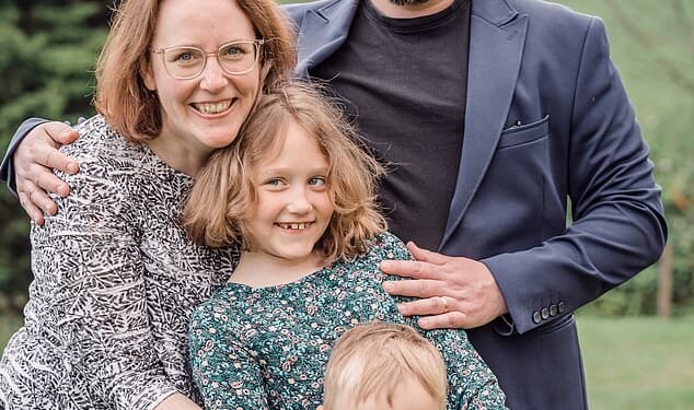 Gini Harrison with her husband Peter and children Michael and Emily. Just before Christmas 2021, Gini was told she had stage four lung cancer