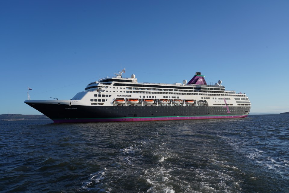 The cruise ship Renaissance sailing on the water.