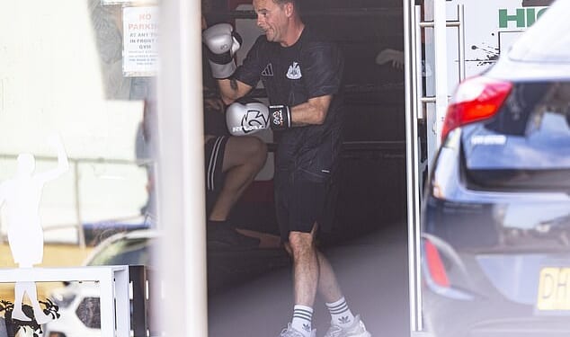 Ant McPartlin was put through his paces as he took a break from hosting I'm A Celebrity to attend a boxercise class near his hotel Down Under in Cabarita