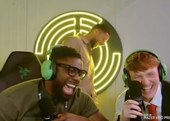 Ahead of I¿m A Celebrity's launch on Sunday, a clip has gone viral online of AngryGinge revealing his real name to to Micah Richards, sending the football pundit into hysterical fits of laughter (pictured)