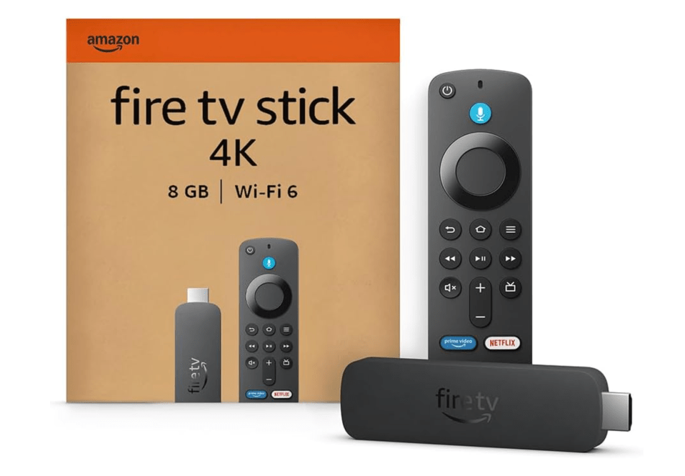 Amazon Fire TV Stick 4K with remote control and packaging.