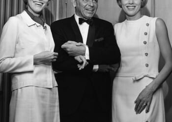 Alice Kessler, Frank Sinatra, Ellen Kessler pictured in the early 1960s in Las Vegas