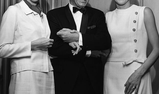 Alice Kessler, Frank Sinatra, Ellen Kessler pictured in the early 1960s in Las Vegas