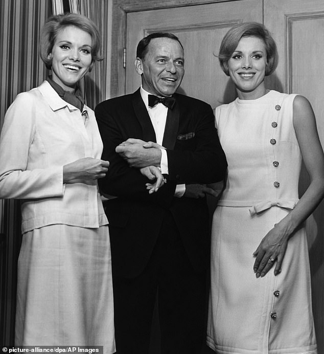 Alice Kessler, Frank Sinatra, Ellen Kessler pictured in the early 1960s in Las Vegas