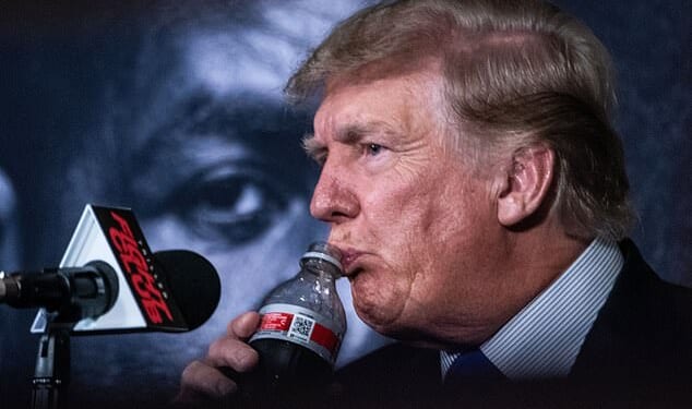 It has been widely reported that President Trump frequently enjoys a diet soda, which sometimes contains sorbitol (file photo)