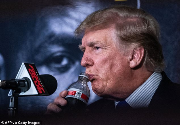 It has been widely reported that President Trump frequently enjoys a diet soda, which sometimes contains sorbitol (file photo)