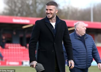 Salford City co-owner Sir David Beckham visits the Peninsula Stadium where he has become much more hands-on of late. The club have a new ownership structure