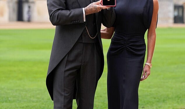 This morning, David Beckham, 50, was finally knighted by King Charles at Windsor Castle after years of longing in recognition of his services to sport and charity