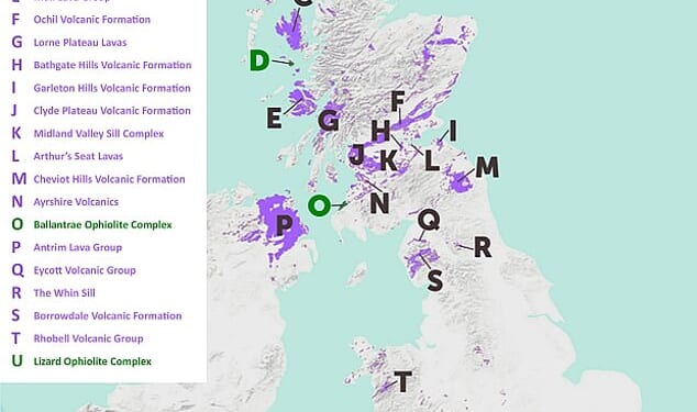 The researchers analysed the geology, chemistry and volume of reactive rocks from 21 sites around the UK, but eight were deemed suitable