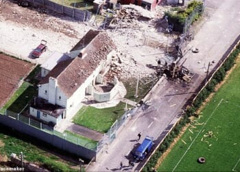 A scene of devastation outside Loughgall police station in 1987. It was the IRA's gravest defeat in the history of The Troubles – thanks to the men of the Special Air Service