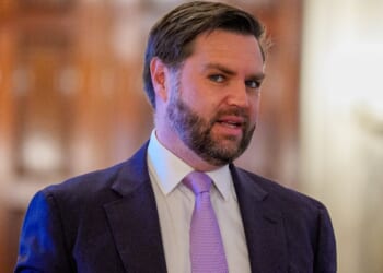 Vice President J.D. Vance stands in the Cross Hall of the White House in Washington, D.C., on Wednesday.