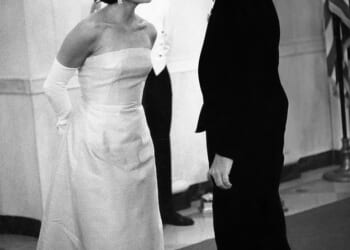 United States President John F. Kennedy and First Lady Jacqueline Kennedy at a White House dinner