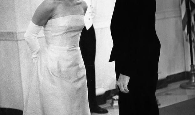 United States President John F. Kennedy and First Lady Jacqueline Kennedy at a White House dinner