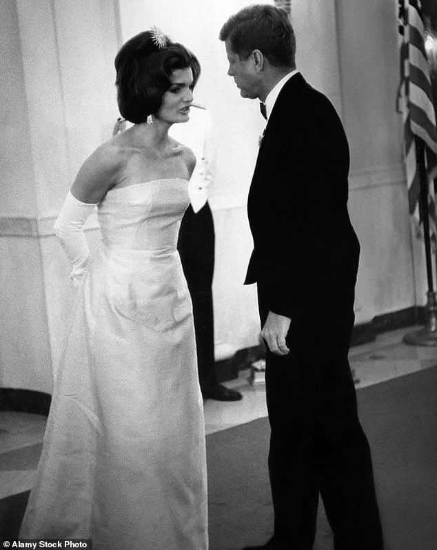 United States President John F. Kennedy and First Lady Jacqueline Kennedy at a White House dinner