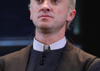 Tom Felton continued to show his support for controversial Harry Potter author JK Rowling as he reprised his role of Draco Malfoy in a Broadway show on Tuesday night