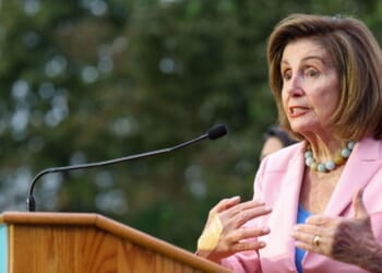 Speaker Emerita Nancy Pelosi, a Democrat from California, speaks at the Health Care Over Billionaires Rally at the U.S. Capitol on Sept. 30, 2025, in Washington, D.C.