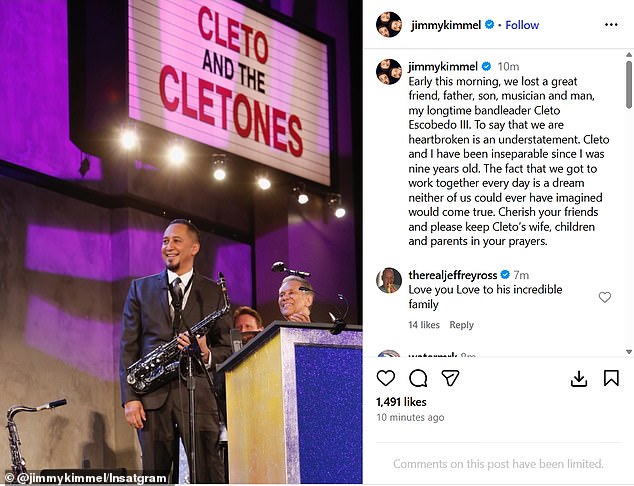 The announcement said the pair had been inseparable since they were nine years old and expressed gratitude that they had been able to work together on the late night show