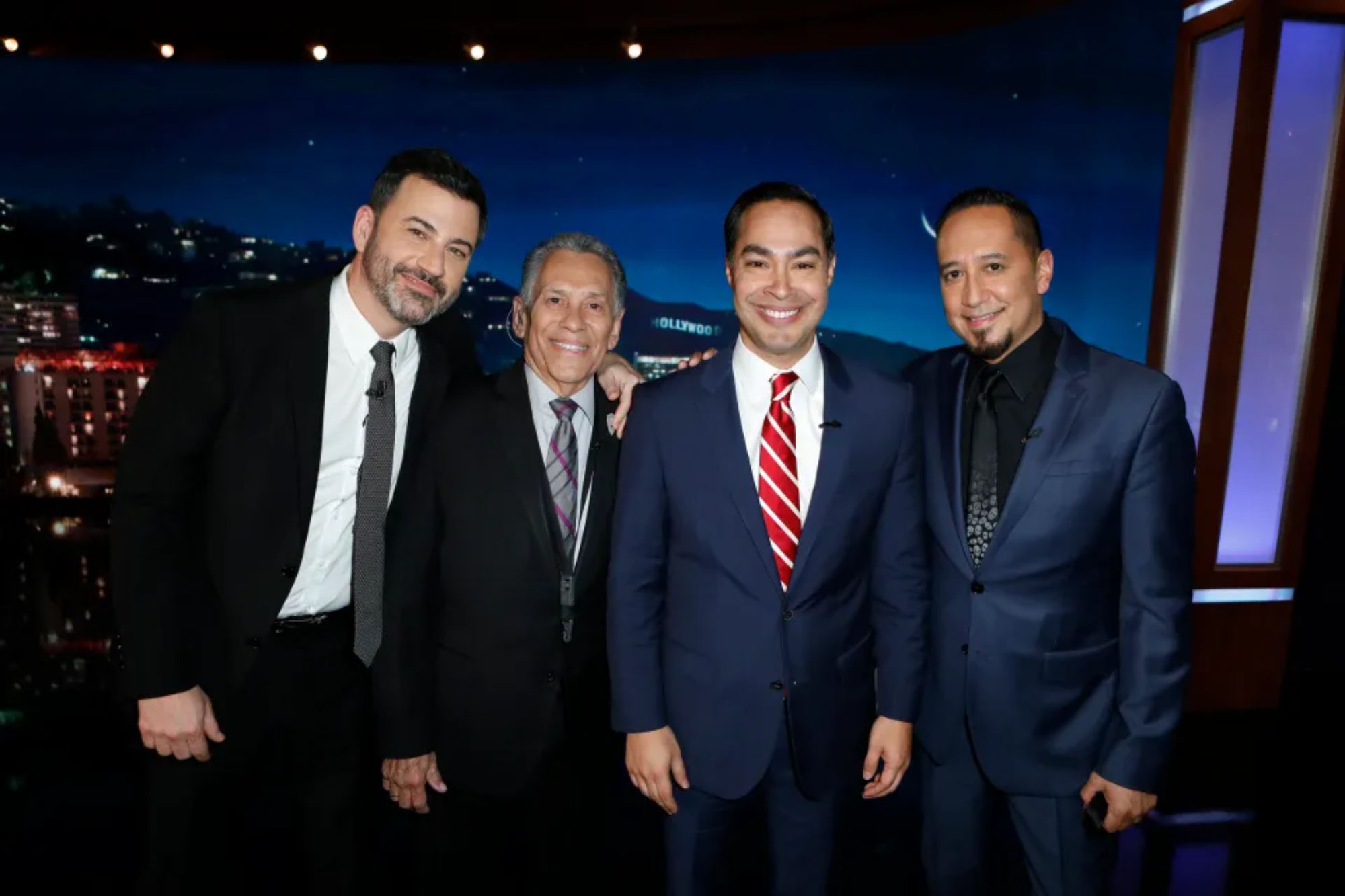 An image collage containing 1 images, Image 1 shows ABC's "Jimmy Kimmel Live" - Season 17