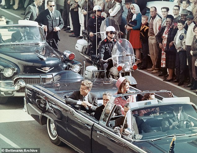 The actress, 35, who recreated the look the Former First Lady wore on the day of President JFK's assassination (pictured), said it was a 'statement to her extraordinary bravery'