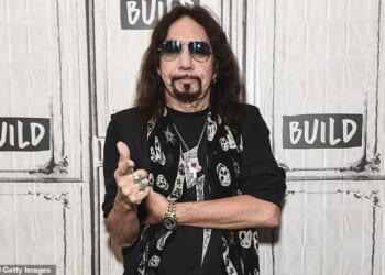 Rock and roll icon Ace Frehley's cause of death has been revealed, weeks after his family made the devastating decision to take him off a ventilator (pictured 2018 in NYC)