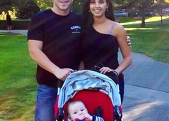 Bruna Ferreira - who came to the country in 1998 from Brazil under the DACA program - was apprehended by ICE agents in Revere, Massachusetts earlier this month. Pictured: Ferreira with her son, Michael Leavitt Jr and his father, Michael Leavitt Sr