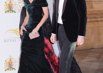 The Prince and Princess of Wales made a dazzling entrance tonight at the Royal Variety Performance