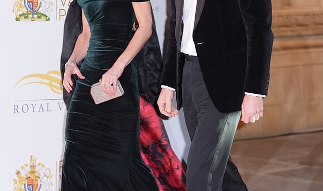 The Prince and Princess of Wales made a dazzling entrance tonight at the Royal Variety Performance