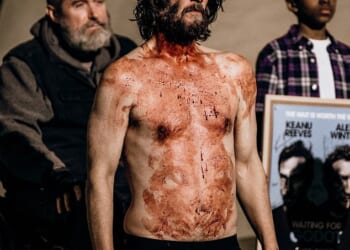 Keanu Reeves, 61, stripped down to his underwear while covered in fake blood during his latest Broadway performance