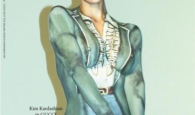 Kim Kardashian goes completely nude in nothing but body paint for Re-Edition Magazine