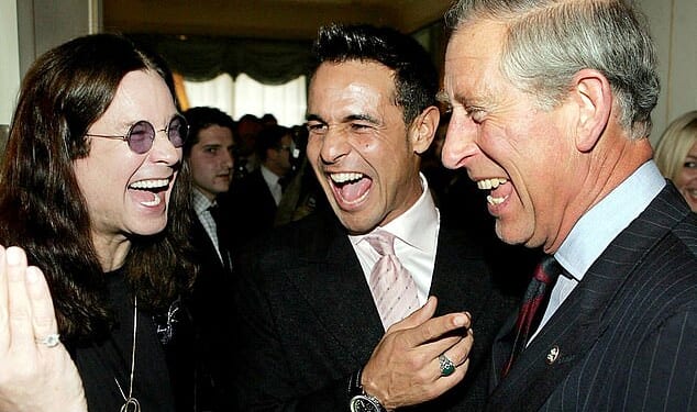 King Charles wrote to Ozzy Osbourne's family after his death (King Charles, Ozzy and X Factor finalist Chico seen together in 2006)