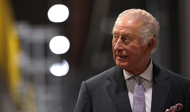 The King (pictured) is planning to excavate a a giant slurry pit in Norfolk, it has been claimed