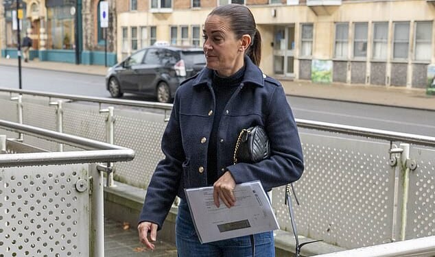 Kirsty Gallacher arriving at High Wycombe Magistrate's Court this morning