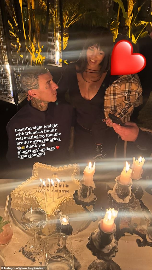 The new images that Kardashian shared to Instagram were from the big birthday party she threw in the Los Angeles area for Barker