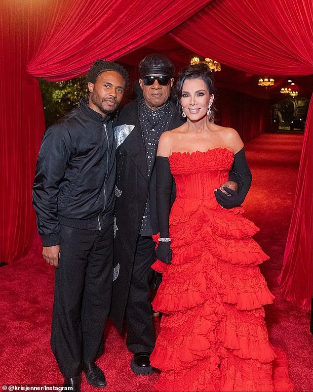 Stevie Wonder was also in attendance at her glamorous bash