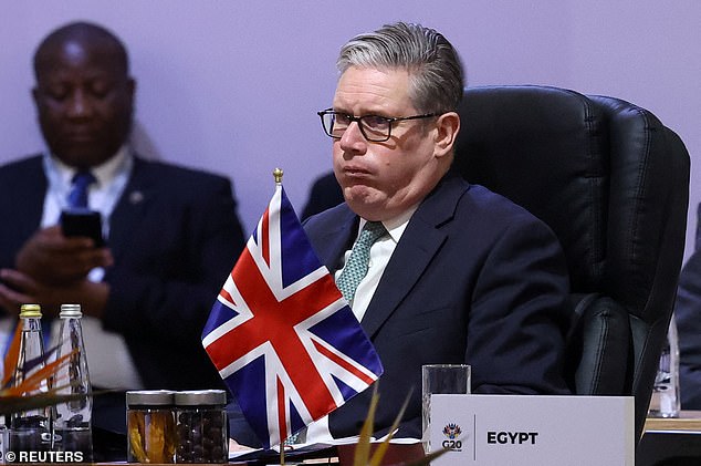 Prime Minister Keir Starmer on Saturday at the G20 Leaders' Summit at the Nasrec Expo Centre in Johannesburg, South Africa