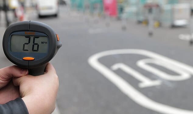 When the Mail visited St John's Street, just north of the historic Smithfield market, with a speed gun vehicles passed at speeds well in excess of the 10mph limit - with one van recording 26mph